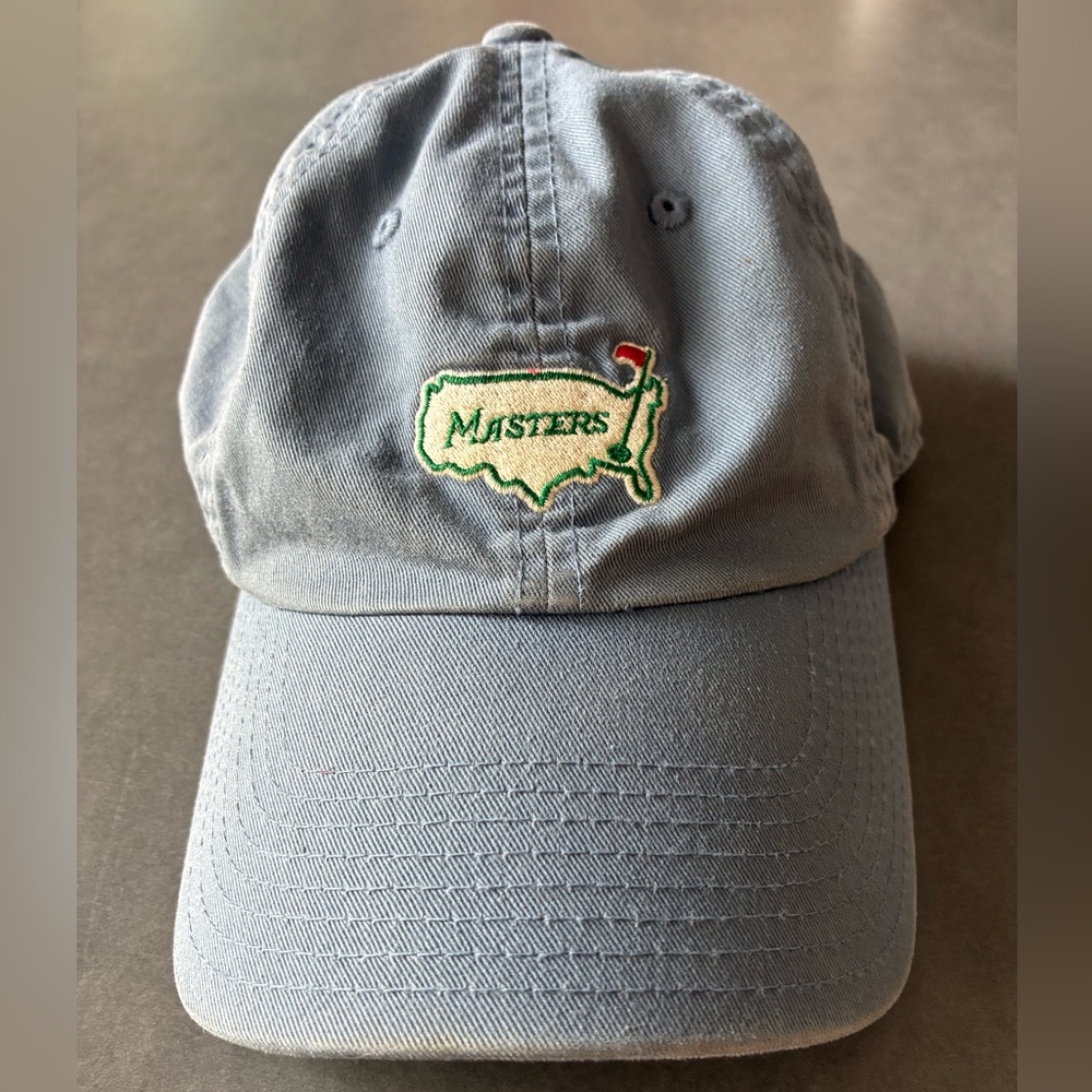 Masters Light Blue Golf Hat with Embroidered Logo